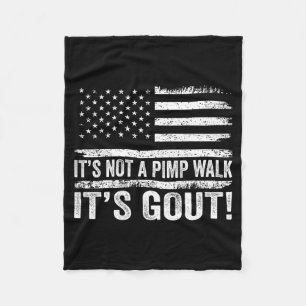 On Back Not A Walk Gout Funny Old Man Humour Fleece Blanket