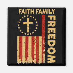 On-back Patriotic Christian Faith Family Dom God C Magnet