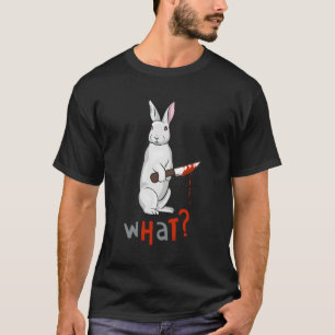 On Back Scary Er Bunny Rabbit With Knife Humour T-Shirt