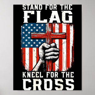 On-back Stand For Flag Kneel Cross Patriotic Chris Poster