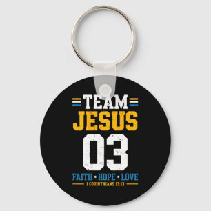 On-back Team Jesus Matching Family Christian Faith Key Ring