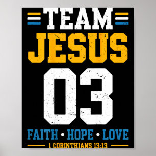 On-back Team Jesus Matching Family Christian Faith Poster