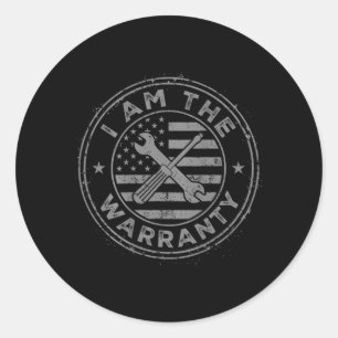 On Back The Mechanic Mechanic Handyman Humour Classic Round Sticker