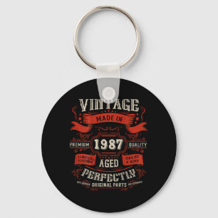 ON Back Vintage 39th Birthday Decorations 1987 39 Key Ring