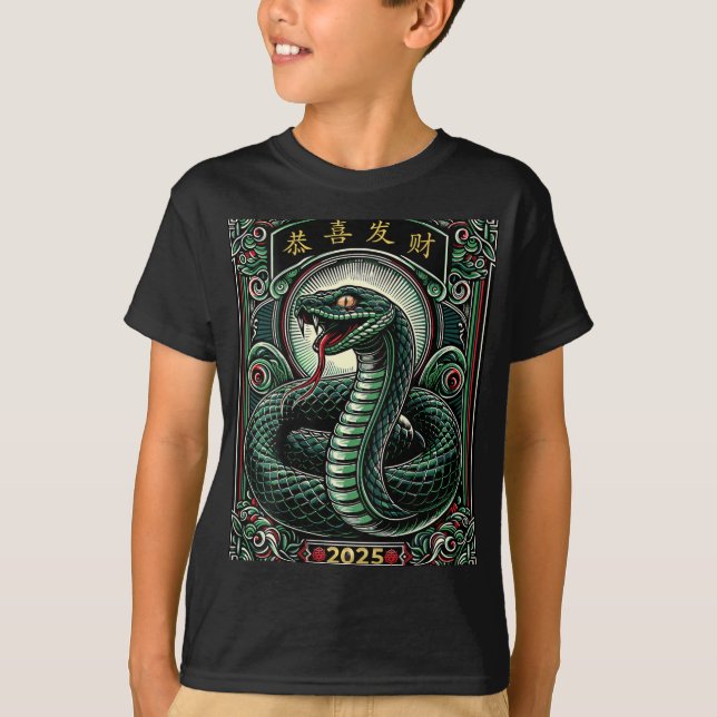 On Back Year Of The Snake 2025 Lunar And Chinese N T-Shirt (Front)