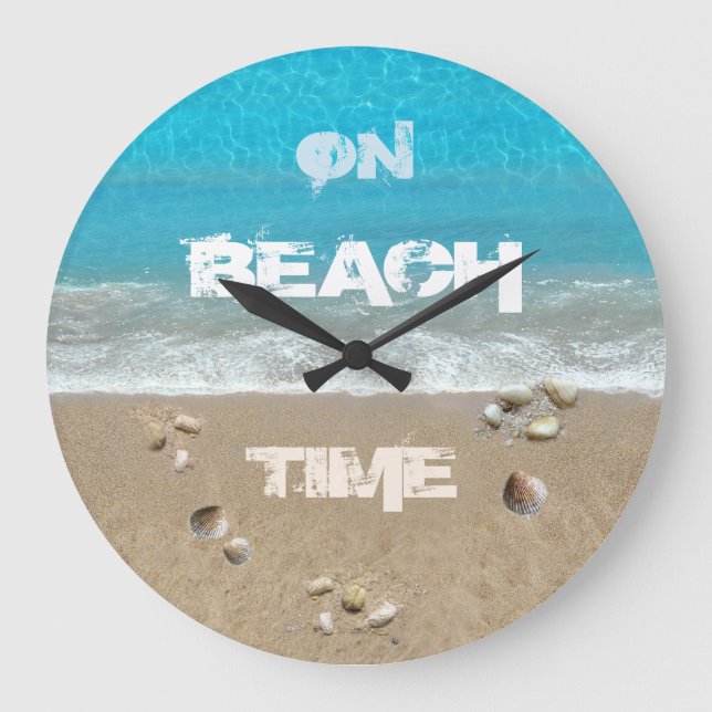 On Beach Time (customisable) Clock (Front)