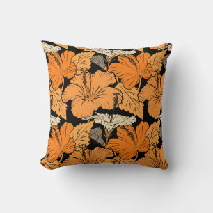 On black background. Raster hand drawn painting of Cushion