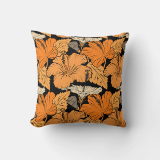 On black background. Raster hand drawn painting of Cushion