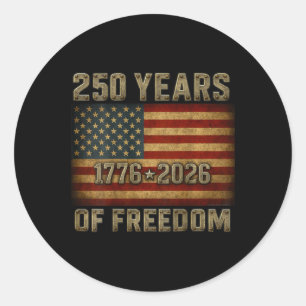 On Ck Flag 250 Years Of Freedom 1776-2026 250th Bi Classic Round Sticker