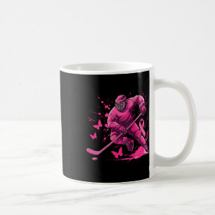 (on Ck) Ice Hockey Breast Cancer Awareness Player  Coffee Mug