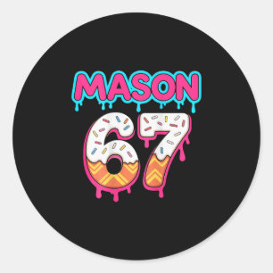 (on Ck) Six Seven Ice Cream Drip Sport 67 Mason Me Classic Round Sticker