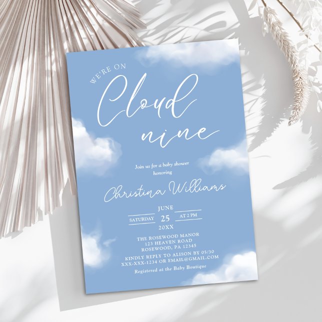 On Cloud 9 Baby Shower Invitation (Creator Uploaded)