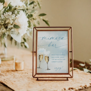 On Cloud 9 Bridal Shower Mimosa Bar Sign Poster