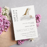 On cloud 9 Bridal Shower Modern Minimalist  Invitation<br><div class="desc">Introducing the "On Cloud 9" bridal shower invitation - the perfect way to celebrate the upcoming nuptials of the bride-to-be! This elegant and whimsical design features a beautiful illustration of a bride floating on a cloud, surrounded by soft, fluffy clouds and a delicate floral border. The invitation is printed on...</div>