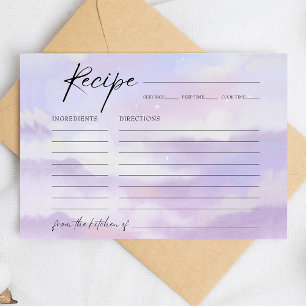 On Cloud 9 Bridal Shower Recipe Card