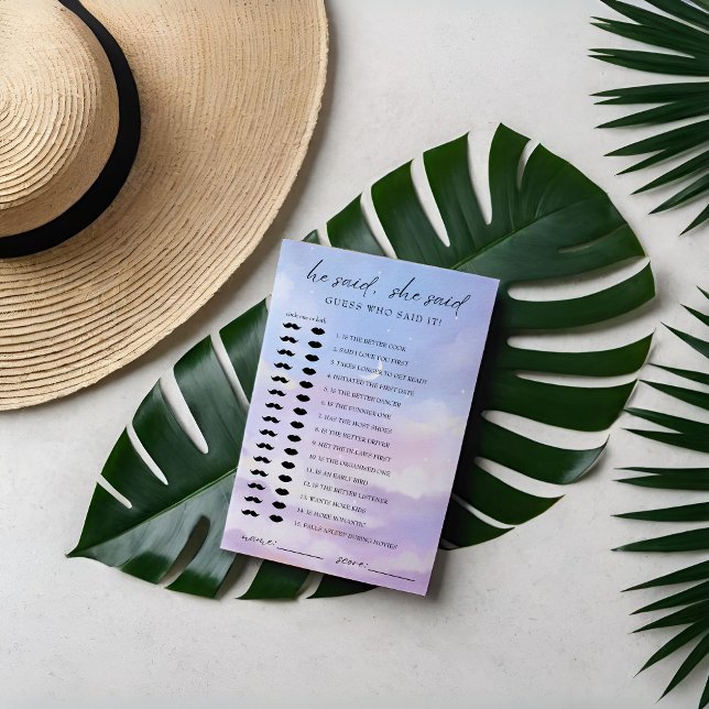 On Cloud 9 Guess Who Bridal Shower Game Card (Creator Uploaded)