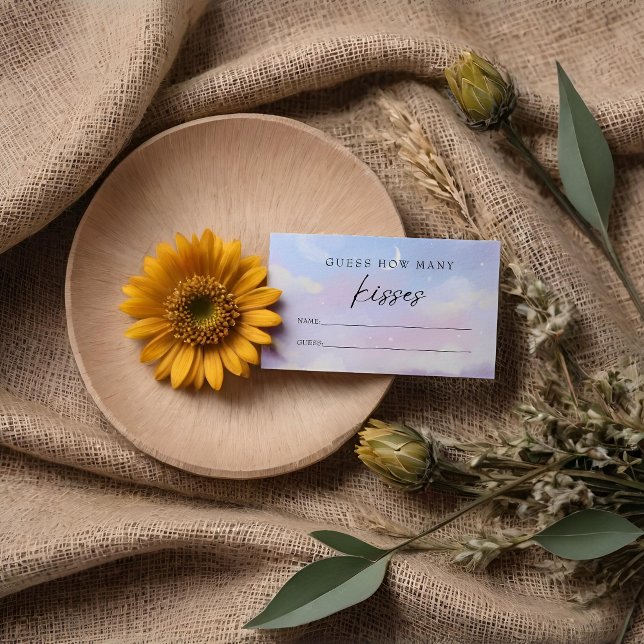 On Cloud 9 How Many Kisses Bridal Shower Game Card (Creator Uploaded)