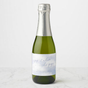 On Cloud 9 Pop It When She Pops Baby Shower Sparkling Wine Label
