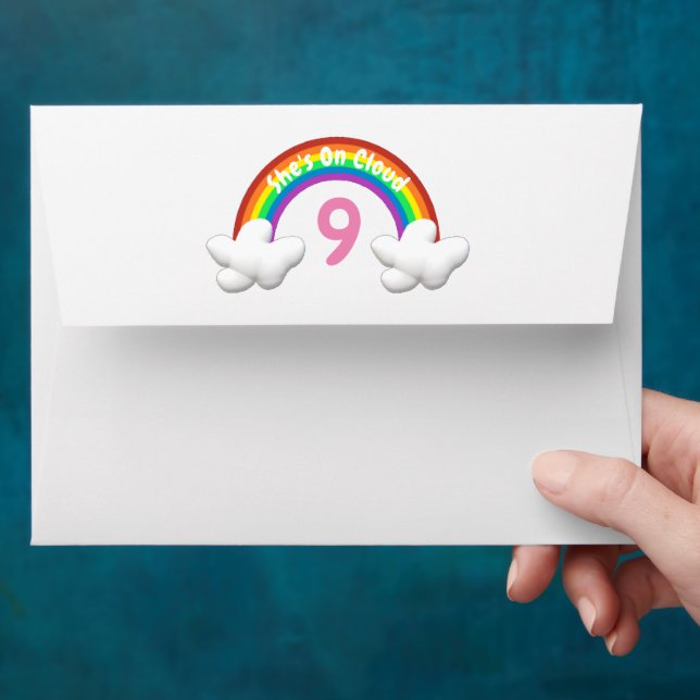 On Cloud 9! Rainbow Birthday Envelope (Hand)
