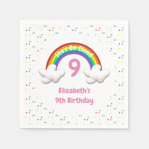 On Cloud 9! Rainbow Birthday Napkin