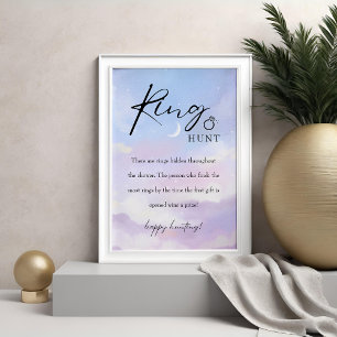 On Cloud 9 Ring Hunt Game Bridal Shower Game Sign
