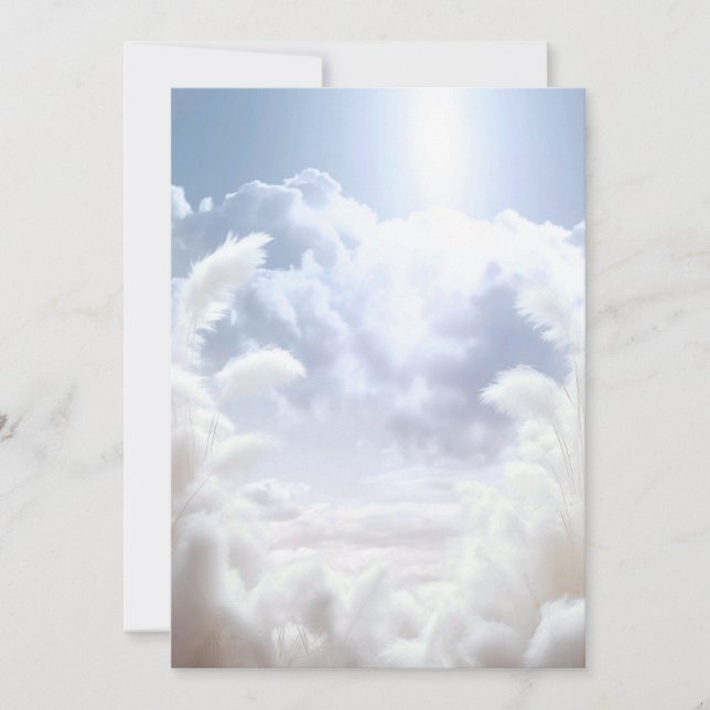 On Cloud Nine 9 Pampas Bridal Shower BLANK Invitation (Front)