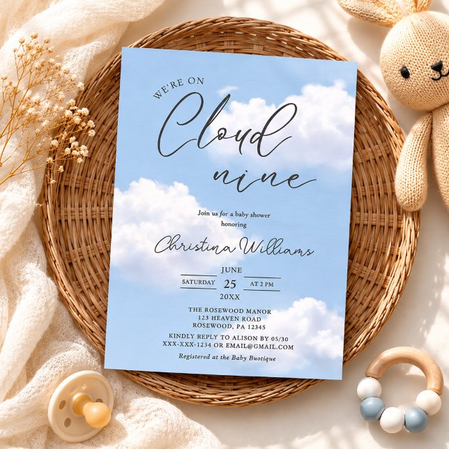On Cloud Nine Baby Shower Invitation (Creator Uploaded)