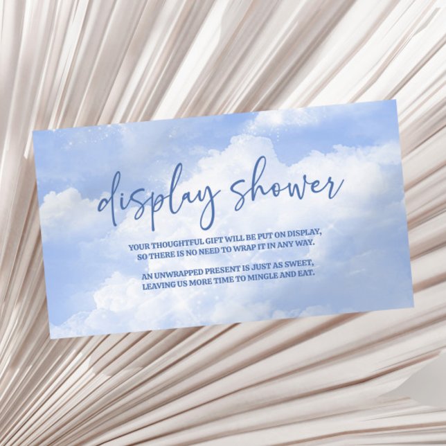 On Cloud Nine Blue Baby Shower Display Shower Enclosure Card (Creator Uploaded)