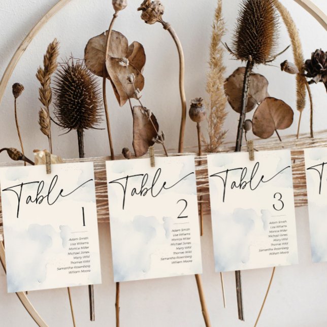 On Cloud Nine Blue Bridal Shower Name Table Number (Creator Uploaded)