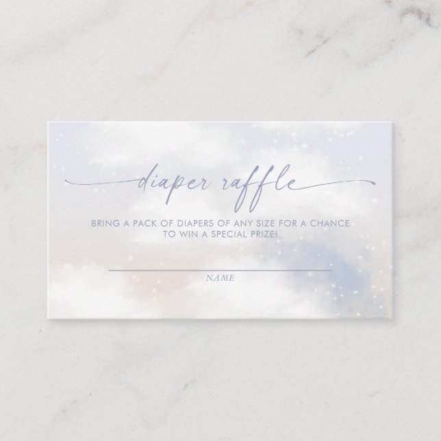 On Cloud Nine Dreamy Clouds Diaper Raffle Enclosure Card (Front)
