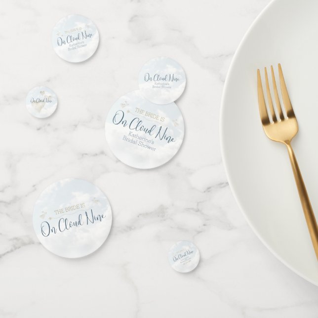 On Cloud Nine Elegant Modern Bridal Shower Table Confetti (Group)