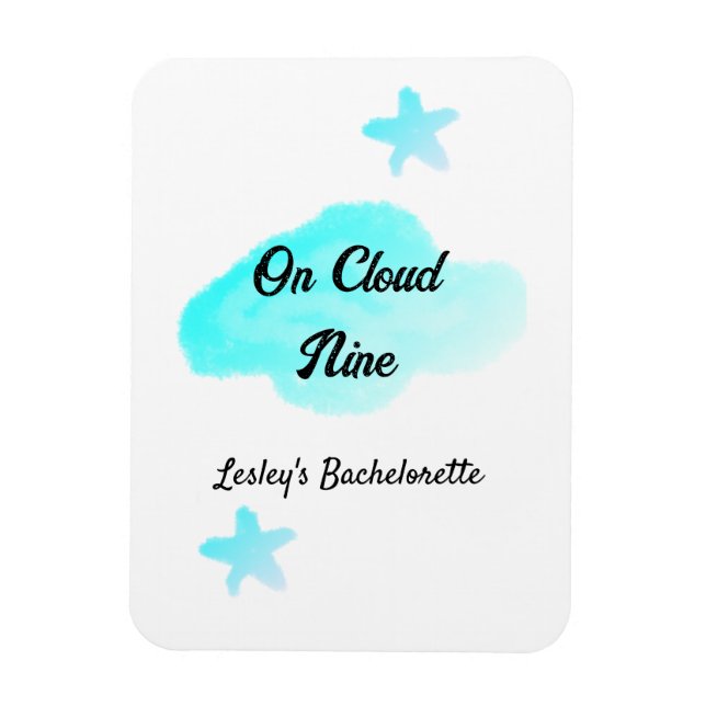 On Cloud nine pastel blue clouds star bachelorett Magnet (Vertical)