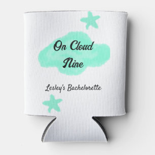 On Cloud nine pastel green clouds star bachelorett Can Cooler
