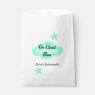 On Cloud nine pastel green clouds star bachelorett Favour Bag