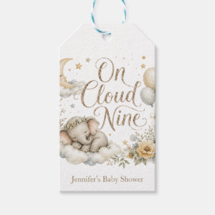 On Cloud Nine, Personalized Gender Neutral Elephan Gift Tags