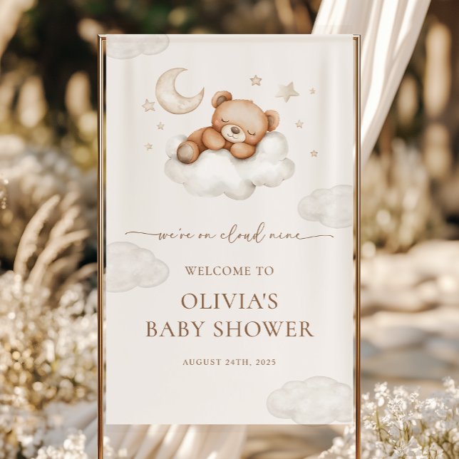 On Cloud Nine Teddy Bear Baby Shower Welcome  Banner (Creator Uploaded)