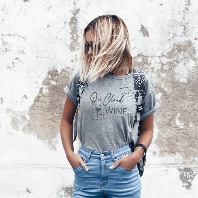 On cloud wine bridal shower bachelorette party  T-Shirt (Cloud wine cloud nine bachelorette bridal shower party girls matching t-shirt)