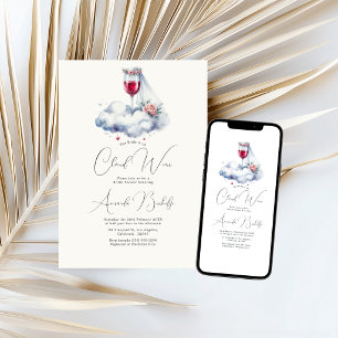 On Cloud Wine Bridal Shower Invitation