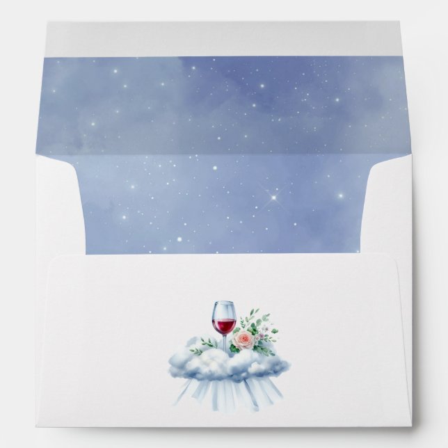 On Cloud Wine Bridal Shower Starry Night Envelope (Back (Bottom))
