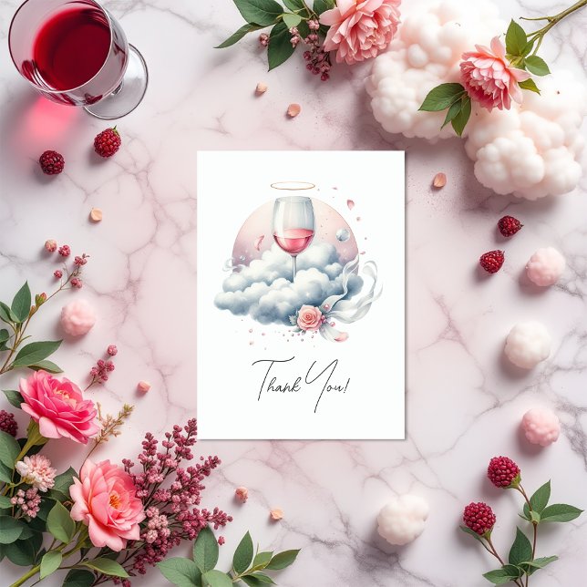 On Cloud Wine Bridal Shower Thank You Card (On Cloud Wine Bridal Shower Thank You Card)