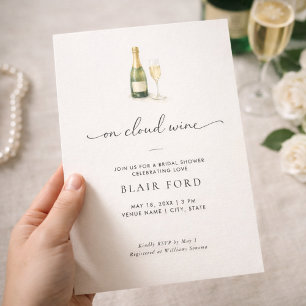 On Cloud Wine Champagne Bridal Shower Invitation