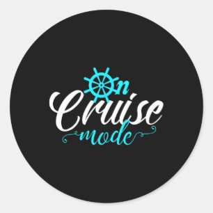 On Cruise Mode Cruise Vacation Family Trendy Shirt Classic Round Sticker