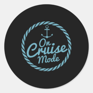 On Cruise Mode Cruise Vacation Family Trendy Shirt Classic Round Sticker