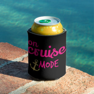On Cruise Mode Gold and Pink Monogram Can Cooler