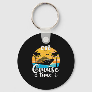 On Cruise Time Beach Summer Vacation Matching Fami Key Ring