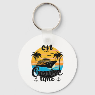 On Cruise Time Beach Summer Vacation Matching Fami Key Ring