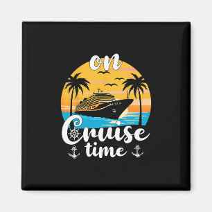 On Cruise Time Beach Summer Vacation Matching Fami Magnet