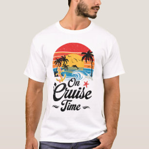 On Cruise Time Coconut Tree Graphic Summer Vacatio T-Shirt