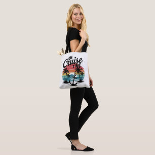 On Cruise Time Coconut Tree Summer Vacation Tote Bag