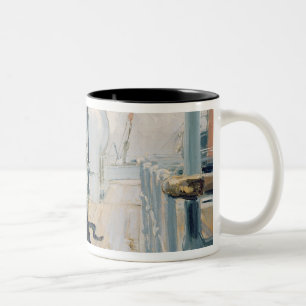 On Deck (oil on canvas) Two-Tone Coffee Mug